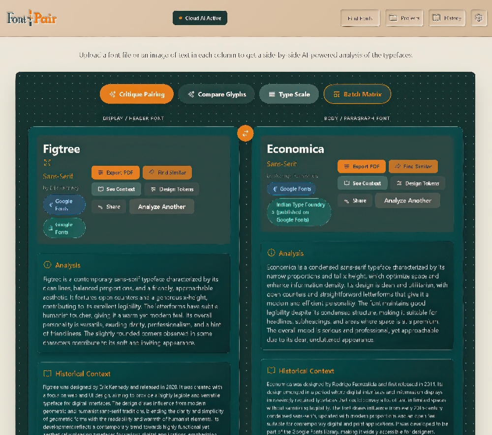 Compare multiple fonts side-by-side